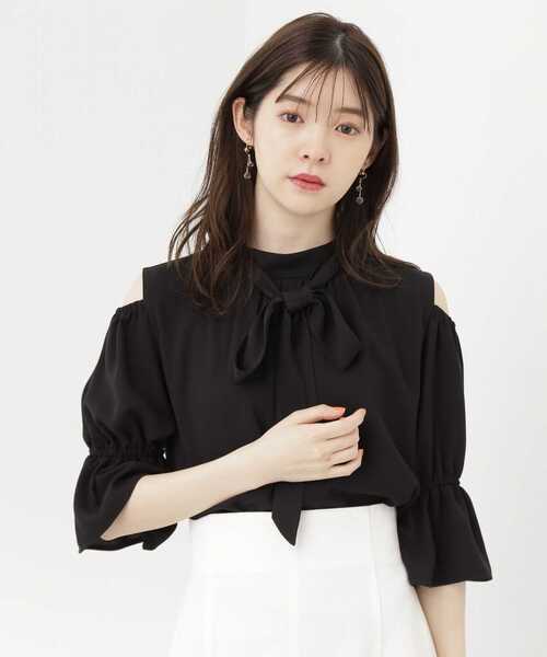 PROPORTION BODY DRESSING(プロポーションボディドレッシング)の「オープンショルダーリボンブラウス / 1213110902(シャツ/ブラウス・レディース・ブルー/ブラック/ホワイト系その他・SMALL/MEDIUM)」の9枚目の写真