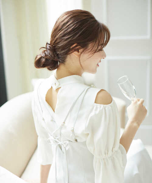 PROPORTION BODY DRESSING(プロポーションボディドレッシング)の「オープンショルダーリボンブラウス / 1213110902(シャツ/ブラウス・レディース・ブルー/ブラック/ホワイト系その他・SMALL/MEDIUM)」の13枚目の写真