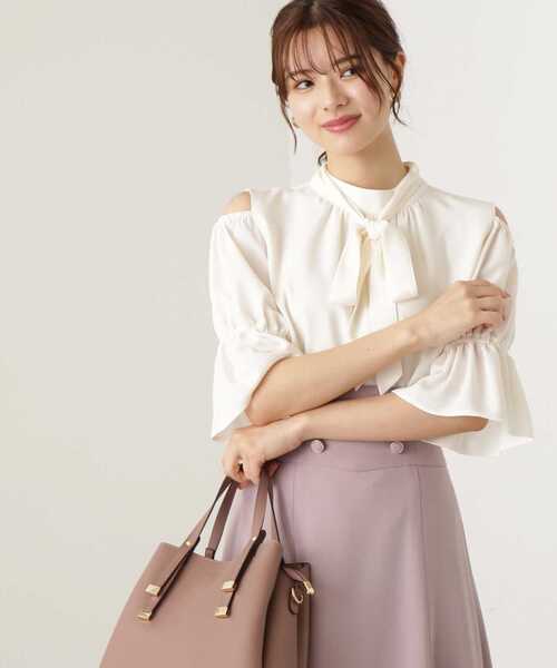 PROPORTION BODY DRESSING(プロポーションボディドレッシング)の「オープンショルダーリボンブラウス / 1213110902(シャツ/ブラウス・レディース・ブルー/ブラック/ホワイト系その他・SMALL/MEDIUM)」の16枚目の写真