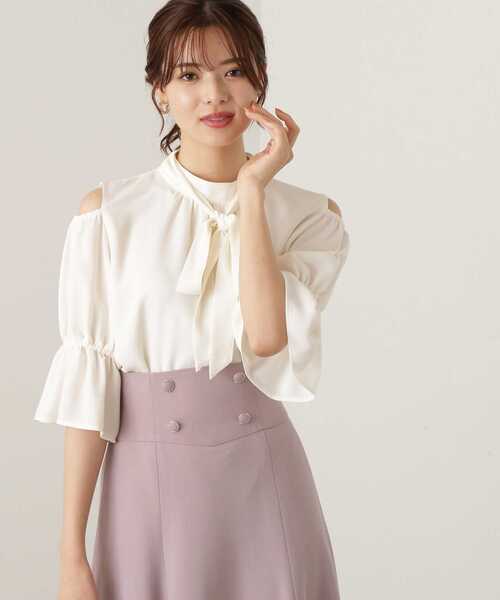 PROPORTION BODY DRESSING(プロポーションボディドレッシング)の「オープンショルダーリボンブラウス / 1213110902(シャツ/ブラウス・レディース・ブルー/ブラック/ホワイト系その他・SMALL/MEDIUM)」の17枚目の写真