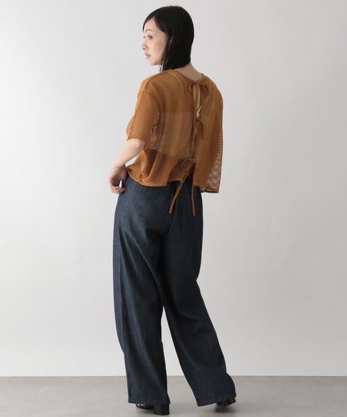 LOWRYS FARM（ローリーズファーム）の「２ＷＡＹメッシュリボン５分袖　963728（Tシャツ/カットソー・レディース・ブラック/グリーン/アイボリー/ブラウン・FREE）」の19枚目の写真