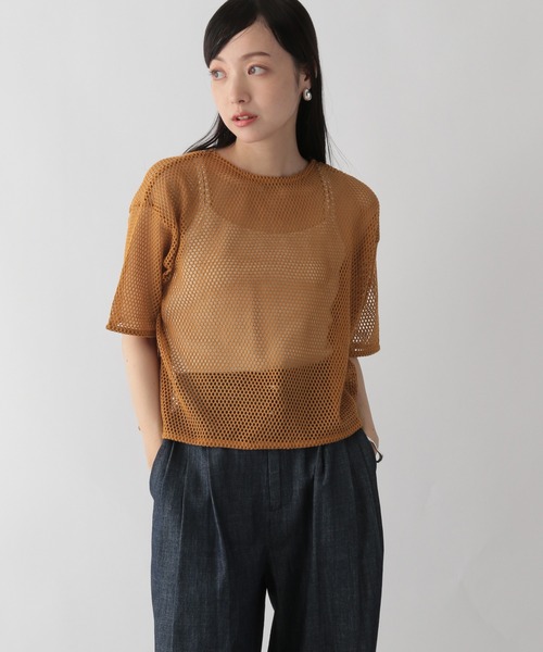 LOWRYS FARM（ローリーズファーム）の「２ＷＡＹメッシュリボン５分袖　963728（Tシャツ/カットソー・レディース・ブラック/グリーン/アイボリー/ブラウン・FREE）」の20枚目の写真