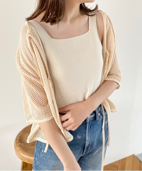 LOWRYS FARM（ローリーズファーム）の「２ＷＡＹメッシュリボン５分袖　963728（Tシャツ/カットソー・レディース・ブラック/グリーン/アイボリー/ブラウン・FREE）」の22枚目の写真