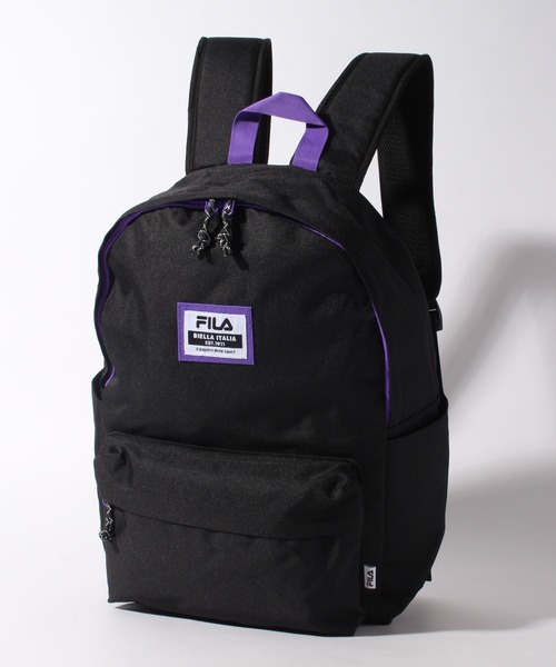 FILA（フィラ）の「【FILA/フィラ】スタンダードデイパック（バックパック/リュック・メンズ・ブラック系その他/トリコロール/ブラック・FREE）」の2枚目の写真