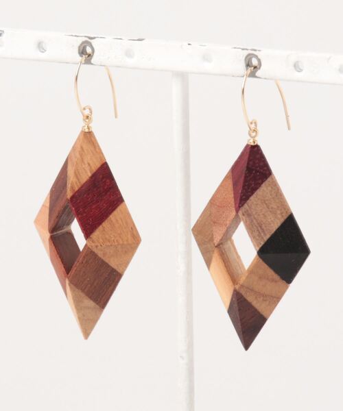 【白谷工房】WoodCrystalダイヤピアス（ピアス（両耳用））｜tone（トーン）