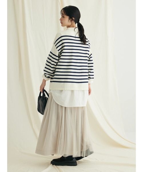 CRAFT STANDARD BOUTIQUE（クラフトスタンダードブティック）の「とてもちボーダーニットプルオーバー（ニット/セーター・レディース・オフホワイト/ブラック/杢グレー・FREE）」の5枚目の写真