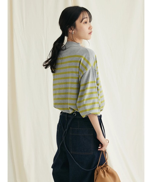 CRAFT STANDARD BOUTIQUE（クラフトスタンダードブティック）の「とてもちボーダーニットプルオーバー（ニット/セーター・レディース・オフホワイト/ブラック/杢グレー・FREE）」の7枚目の写真