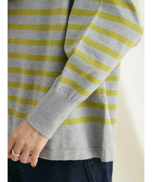 CRAFT STANDARD BOUTIQUE（クラフトスタンダードブティック）の「とてもちボーダーニットプルオーバー（ニット/セーター・レディース・オフホワイト/ブラック/杢グレー・FREE）」の10枚目の写真