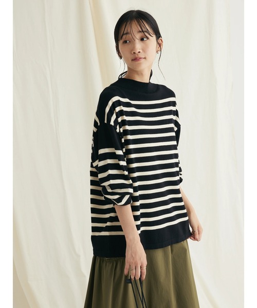 CRAFT STANDARD BOUTIQUE（クラフトスタンダードブティック）の「とてもちボーダーニットプルオーバー（ニット/セーター・レディース・オフホワイト/ブラック/杢グレー・FREE）」の16枚目の写真