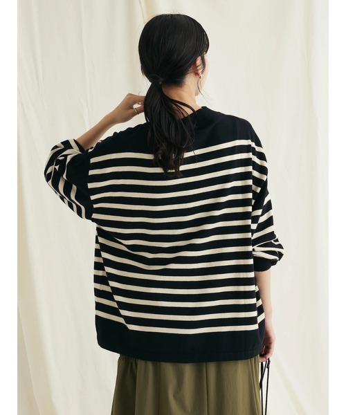 CRAFT STANDARD BOUTIQUE（クラフトスタンダードブティック）の「とてもちボーダーニットプルオーバー（ニット/セーター・レディース・オフホワイト/ブラック/杢グレー・FREE）」の18枚目の写真