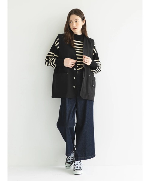 CRAFT STANDARD BOUTIQUE（クラフトスタンダードブティック）の「とてもちボーダーニットプルオーバー（ニット/セーター・レディース・オフホワイト/ブラック/杢グレー・FREE）」の22枚目の写真