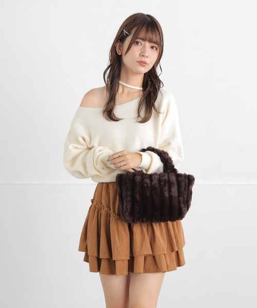 ALTROSE（アルトローズ）の「2WAY トート ショルダーバッグ ファー ポンデリ（トートバッグ・レディース・グリーン/ブラック/ホワイト/グレー/ブルー/ブラウン・FREE）」の18枚目の写真