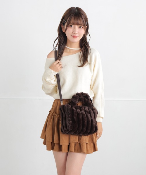 ALTROSE（アルトローズ）の「2WAY トート ショルダーバッグ ファー ポンデリ（トートバッグ・レディース・グリーン/ブラック/ホワイト/グレー/ブルー/ブラウン・FREE）」の15枚目の写真