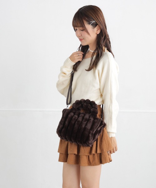 ALTROSE（アルトローズ）の「2WAY トート ショルダーバッグ ファー ポンデリ（トートバッグ・レディース・グリーン/ブラック/ホワイト/グレー/ブルー/ブラウン・FREE）」の16枚目の写真