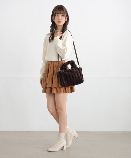 ALTROSE（アルトローズ）の「2WAY トート ショルダーバッグ ファー ポンデリ（トートバッグ・レディース・グリーン/ブラック/ホワイト/グレー/ブルー/ブラウン・FREE）」の17枚目の写真
