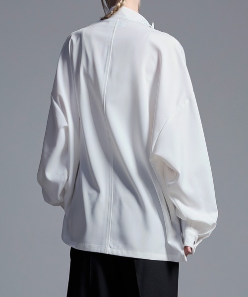 Loose/ルース（ルース）の「ドレープトロミ ハイネックベルト2WAYシャツ（シャツ/ブラウス・メンズ・ブラック/ブルーグレー/ホワイト・L/M/S/XS）」の6枚目の写真