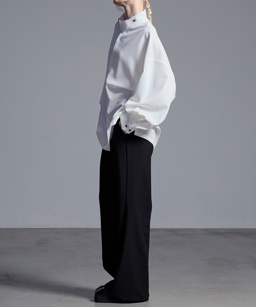 Loose/ルース（ルース）の「ドレープトロミ ハイネックベルト2WAYシャツ（シャツ/ブラウス・メンズ・ブラック/ブルーグレー/ホワイト・L/M/S/XS）」の14枚目の写真