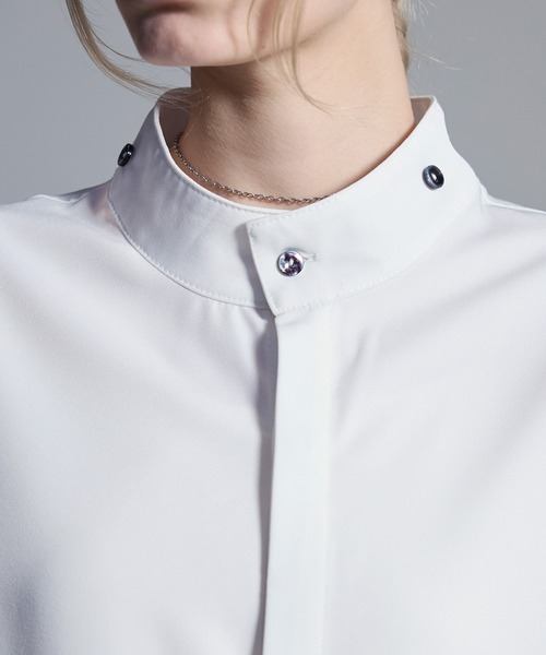 Loose/ルース（ルース）の「ドレープトロミ ハイネックベルト2WAYシャツ（シャツ/ブラウス・メンズ・ブラック/ブルーグレー/ホワイト・L/M/S/XS）」の20枚目の写真