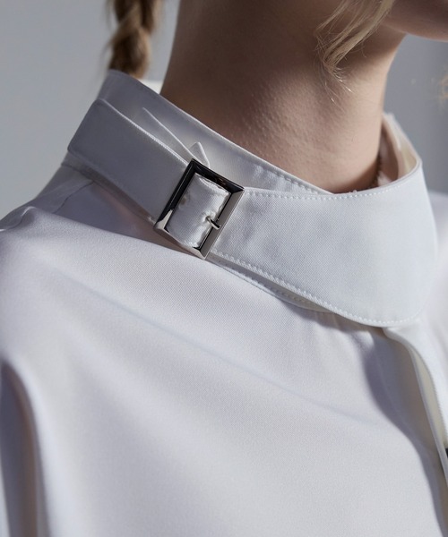 Loose/ルース（ルース）の「ドレープトロミ ハイネックベルト2WAYシャツ（シャツ/ブラウス・メンズ・ブラック/ブルーグレー/ホワイト・L/M/S/XS）」の21枚目の写真