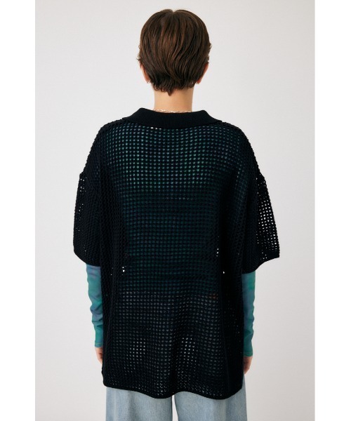 MOUSSY（マウジー）の「MESH S/S POLO KNIT トップス（Tシャツ