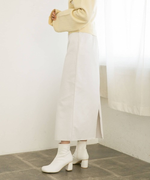 KBF(ケイビーエフ)の「ミニブークレIラインスカート(スカート・レディース・グレー系その他/アイボリー・ONE)」の19枚目の写真