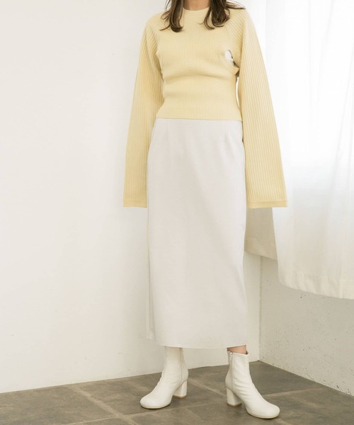 KBF(ケイビーエフ)の「ミニブークレIラインスカート(スカート・レディース・グレー系その他/アイボリー・ONE)」の20枚目の写真