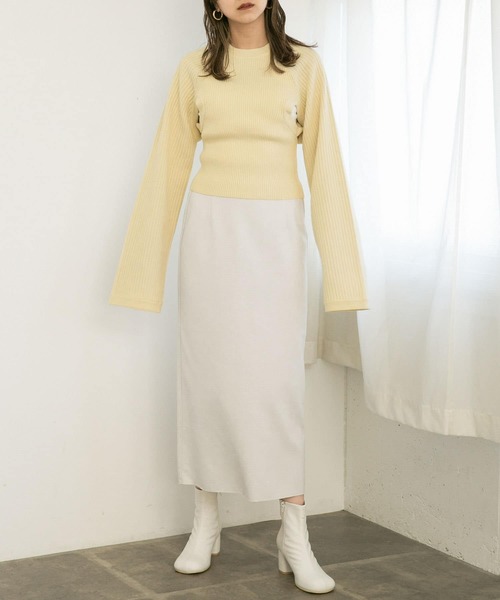 KBF(ケイビーエフ)の「ミニブークレIラインスカート(スカート・レディース・グレー系その他/アイボリー・ONE)」の21枚目の写真