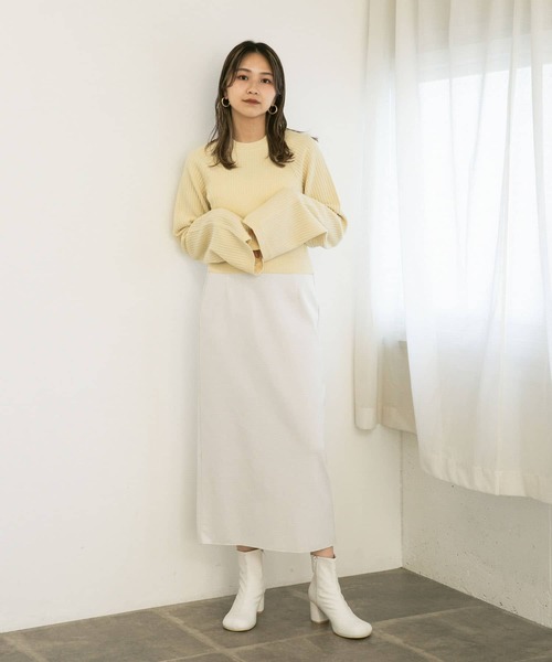 KBF(ケイビーエフ)の「ミニブークレIラインスカート(スカート・レディース・グレー系その他/アイボリー・ONE)」の22枚目の写真