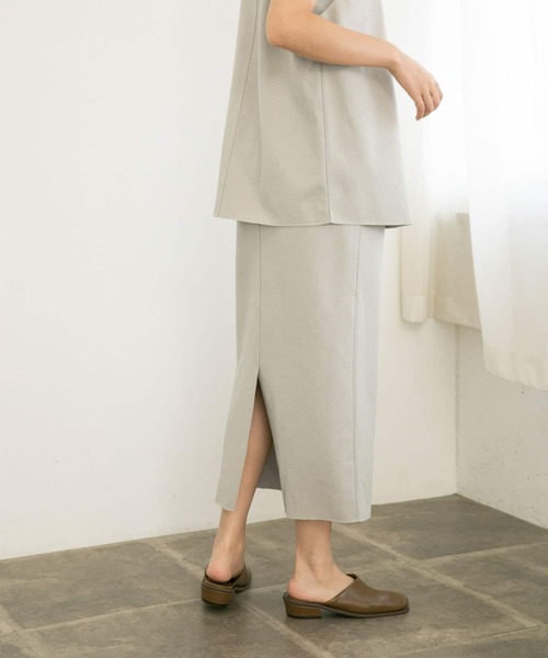 KBF(ケイビーエフ)の「ミニブークレIラインスカート(スカート・レディース・グレー系その他/アイボリー・ONE)」の8枚目の写真