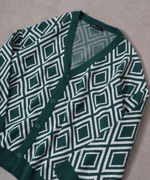 FUNALIVE（ファンアライブ）の「柄込みコットンダブルジャガードビッグカーデ（カーディガン/ボレロ・メンズ・グリーン系その他/ブラック系その他/グリーン系その他3/ブラック系その他2/グリーン系その他2/ベージュ系その他/ブラック系その他3・L/M）」の20枚目の写真