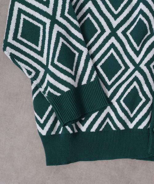 FUNALIVE（ファンアライブ）の「柄込みコットンダブルジャガードビッグカーデ（カーディガン/ボレロ・メンズ・グリーン系その他/ブラック系その他/グリーン系その他3/ブラック系その他2/グリーン系その他2/ベージュ系その他/ブラック系その他3・L/M）」の22枚目の写真