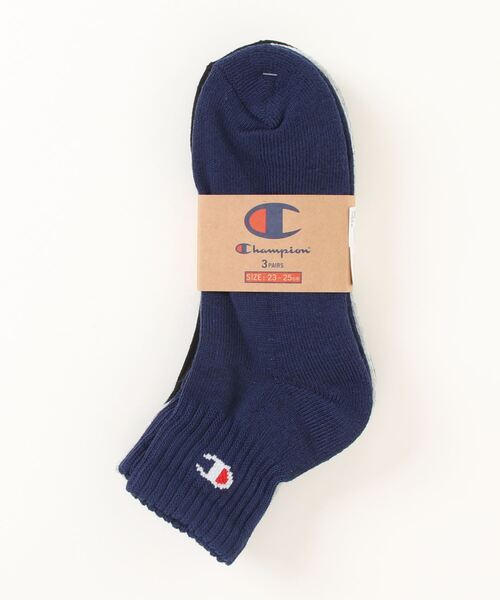 Champion(チャンピオン)の「【CHAMPION/チャンピオン】 ワンポイントクォーターソックス3P CMSCY202 ワンポイントロゴ 3足組(ソックス/靴下・メンズ・ホワイト/ネイビー/ブラック/グレー・SMALL/MEDIUM/LARGE)」の4枚目の写真