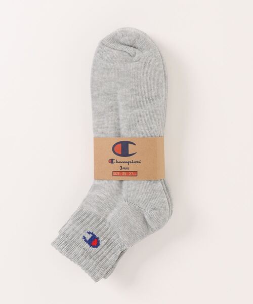 Champion(チャンピオン)の「【CHAMPION/チャンピオン】 ワンポイントクォーターソックス3P CMSCY202 ワンポイントロゴ 3足組(ソックス/靴下・メンズ・ホワイト/ネイビー/ブラック/グレー・SMALL/MEDIUM/LARGE)」の3枚目の写真