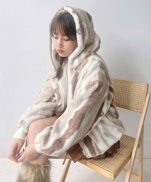 セール】☆ファーボリュームフードブルゾン（ブルゾン）｜AS KNOW AS