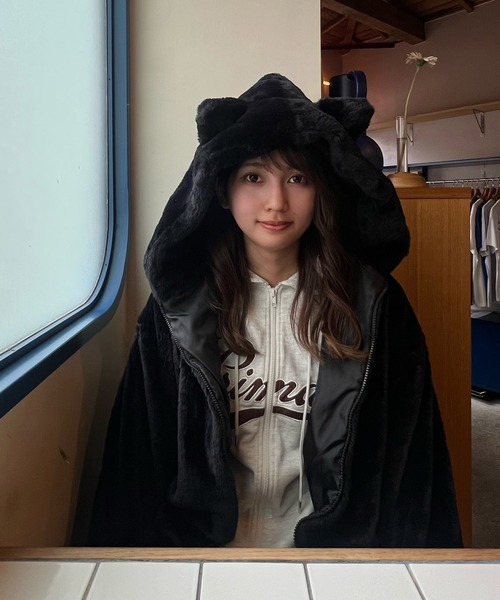 セール】☆ファーボリュームフードブルゾン（ブルゾン）｜AS KNOW AS