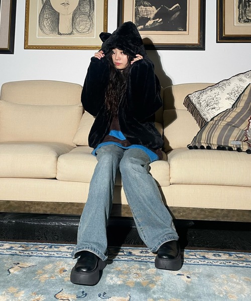 セール】☆ファーボリュームフードブルゾン（ブルゾン）｜AS KNOW AS