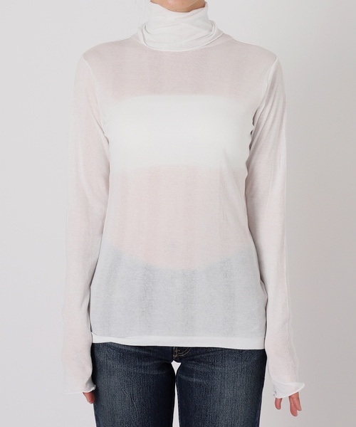 Charles Chaton（シャルルシャトン）の「【Robert P.Miller/ロバート・ピー・ミラー】sheer prib turtle L/S tee（Tシャツ/カットソー・レディース・ホワイト/ピンク/サックスブルー・FREE）」の2枚目の写真