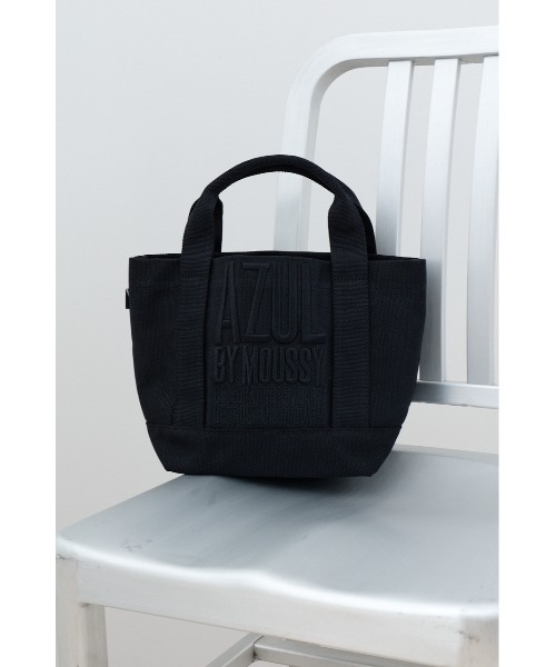 AZUL by moussy(アズールバイマウジー)の「15TH キャンバスミニトートバッグ(ショルダーバッグ・メンズ・オフホワイト/ブラック・FREE)」の2枚目の写真