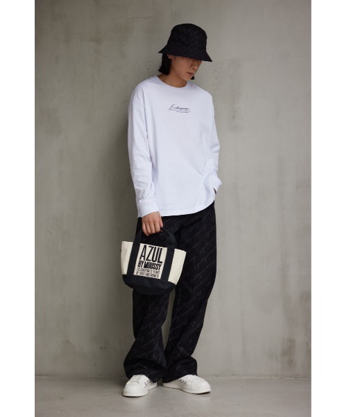 AZUL by moussy(アズールバイマウジー)の「15TH キャンバスミニトートバッグ(ショルダーバッグ・メンズ・オフホワイト/ブラック・FREE)」の11枚目の写真