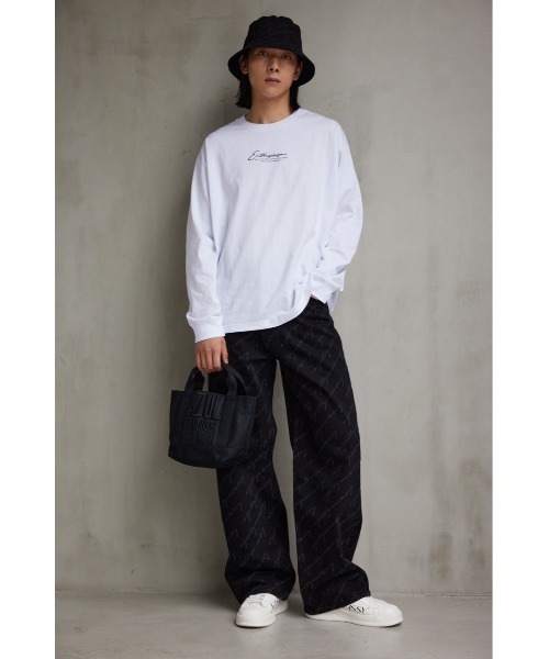 AZUL by moussy(アズールバイマウジー)の「15TH キャンバスミニトートバッグ(ショルダーバッグ・メンズ・オフホワイト/ブラック・FREE)」の3枚目の写真
