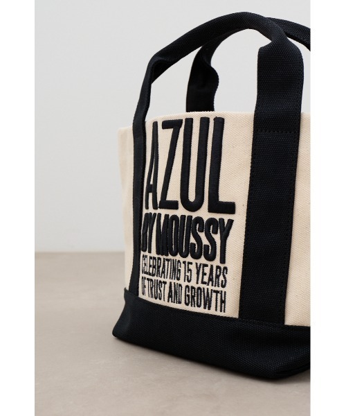 AZUL by moussy(アズールバイマウジー)の「15TH キャンバスミニトートバッグ(ショルダーバッグ・メンズ・オフホワイト/ブラック・FREE)」の16枚目の写真