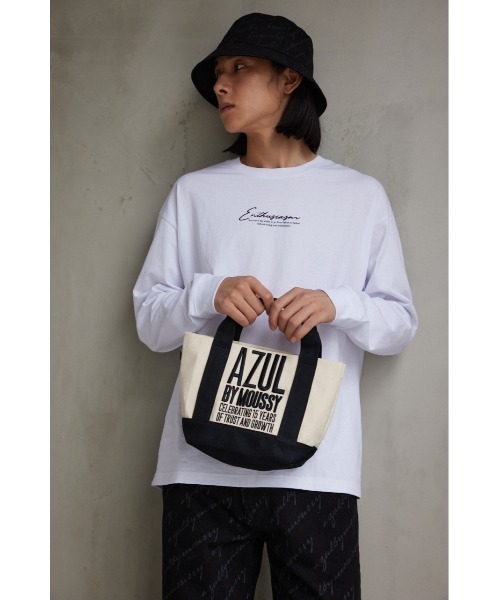 AZUL by moussy(アズールバイマウジー)の「15TH キャンバスミニトートバッグ(ショルダーバッグ・メンズ・オフホワイト/ブラック・FREE)」の13枚目の写真