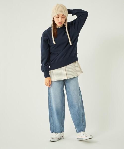 Goodwear(Since1983)（グッドウェア）の「【別注】＜Goodwear＞ロングスリーブ ロゴ スウェット プルオーバー（スウェット・レディース・ネイビー/ダークグレー/グレー・FREE）」の16枚目の写真