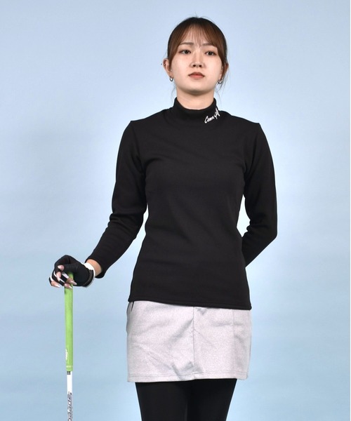 裏起毛 防寒 モックネック ゴルフウェアインナーシャツ（ゴルフグッズ