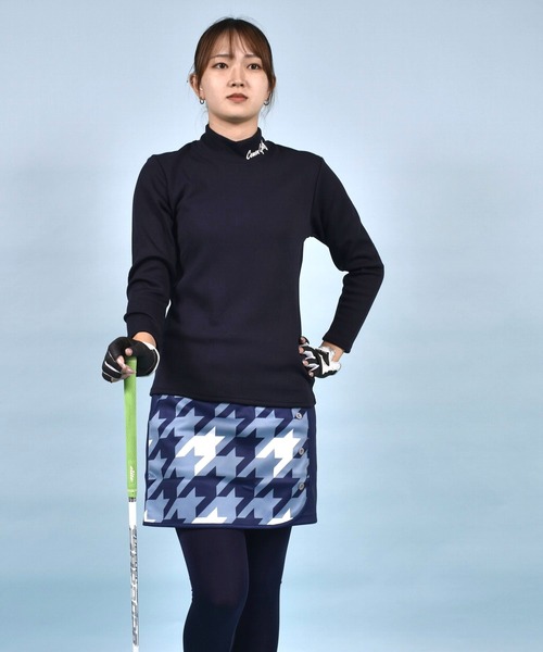 裏起毛 防寒 モックネック ゴルフウェアインナーシャツ（ゴルフグッズ