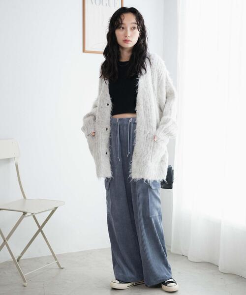 WEGO(ウィゴー)の「WEGO/コーデュロイイージーカーゴパンツ(カーゴパンツ・レディース・アイボリー/サックスブルー・FREE)」の20枚目の写真