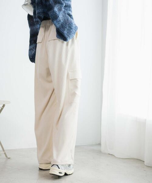 WEGO(ウィゴー)の「WEGO/コーデュロイイージーカーゴパンツ(カーゴパンツ・レディース・アイボリー/サックスブルー・FREE)」の14枚目の写真