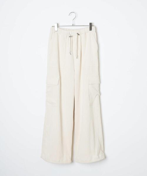 WEGO(ウィゴー)の「WEGO/コーデュロイイージーカーゴパンツ(カーゴパンツ・レディース・アイボリー/サックスブルー・FREE)」の22枚目の写真