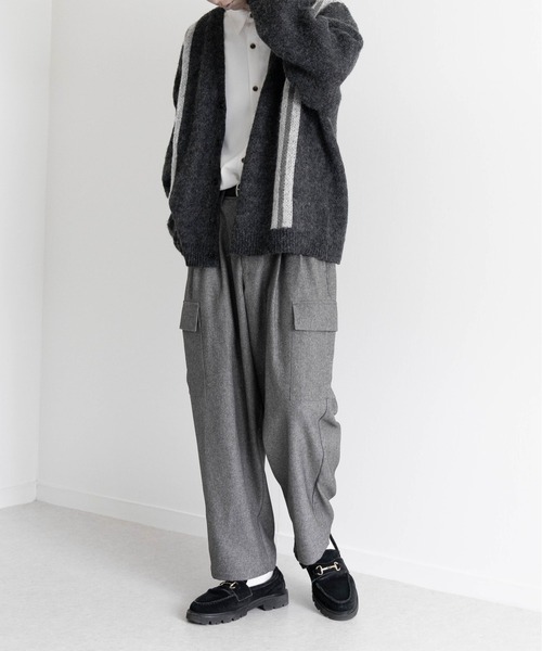 eLLa_selectshop ランタンパンツSサイズ EDDEN ELLEN】メランジTRカーゴスラックス（カーゴパンツ