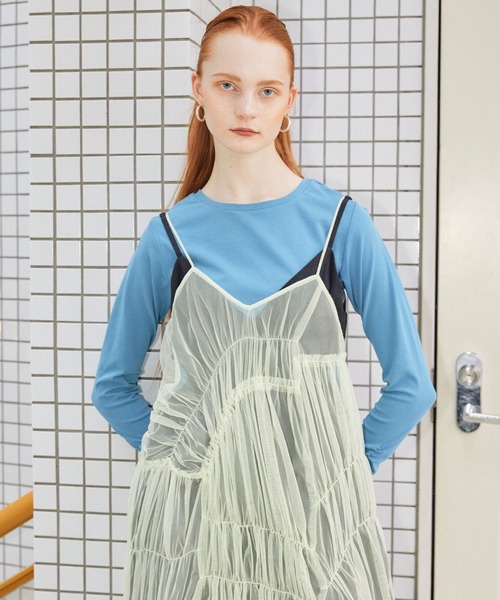 ELLEgirl（エルガール）の「2wayバックオープンロンT【ELLEgirl/エル ガール】（Tシャツ/カットソー・レディース・ブルー/ブラック/グリーン/オレンジ・FREE）」の13枚目の写真